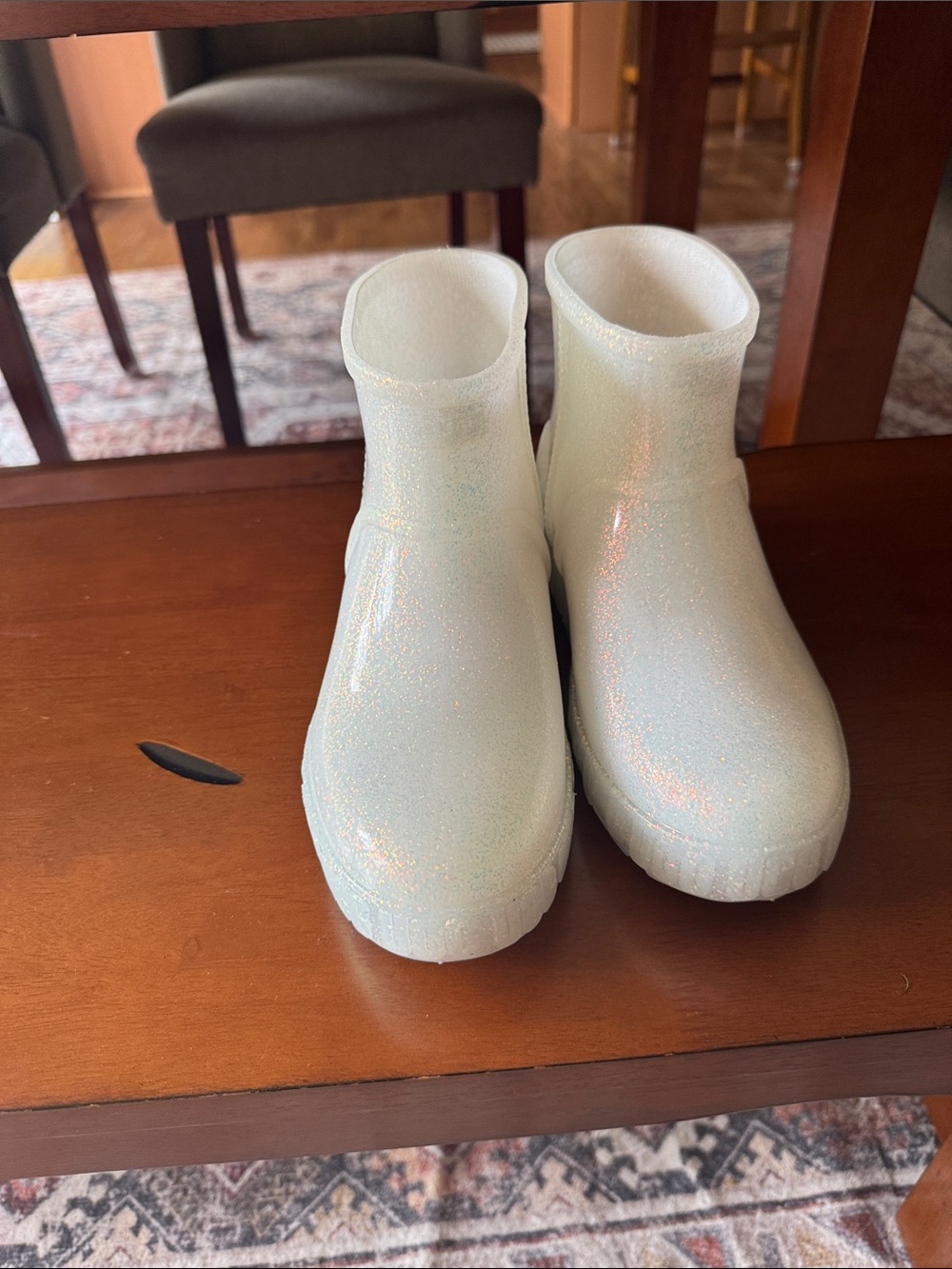 UGG KidsGlitter Rain Boots - White